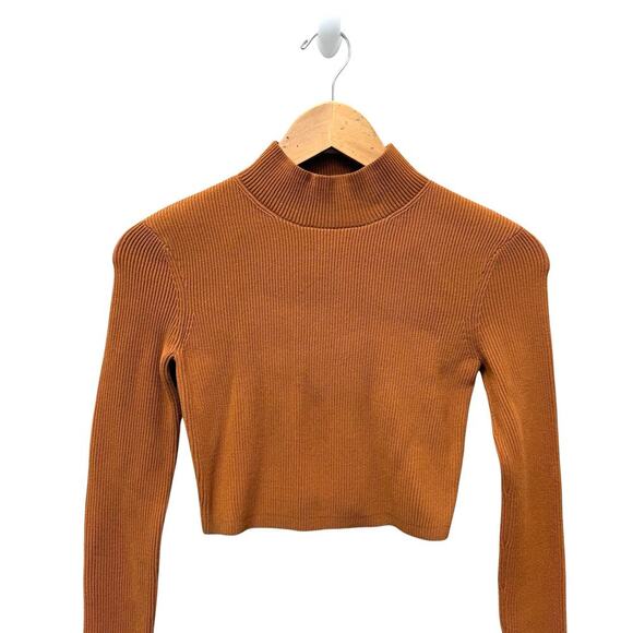A.L.C. Stacey Cropped Sweater Cognac Women’s Size XS - Picture 3 of 8